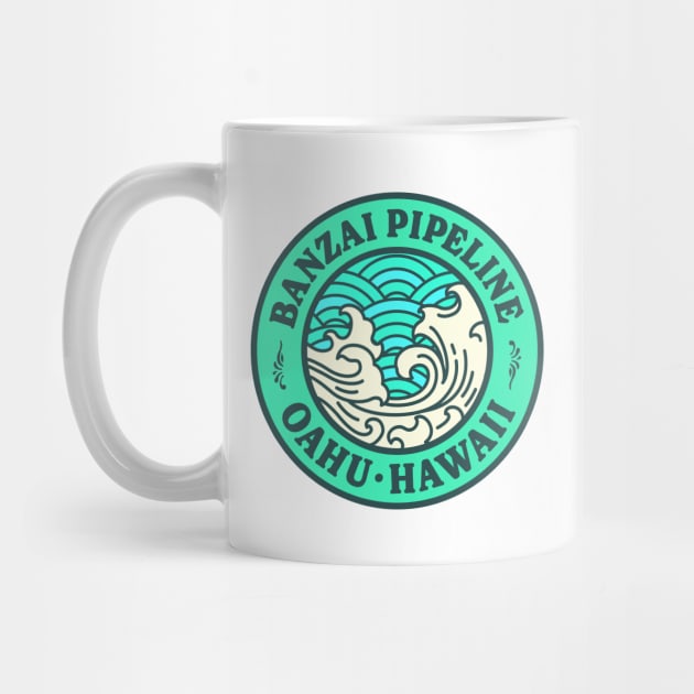 Banzai Pipeline Hawaii Surf Badge by modeoftravel